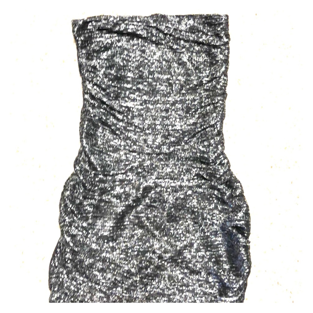 Black shiny mini dress